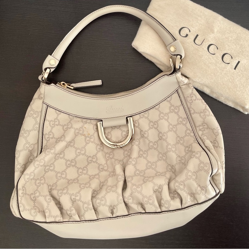 Gucci Monogram Leather Abbey D Ring Shoulder Hobo Bag - Picture 3 of 7